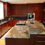 Two granite colors used in a kitchen