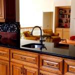 Black granite tops with a bar sink