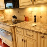 Granite countertops with bump out for cook top area