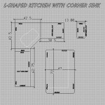L-shaped kitchen with corner sink plan