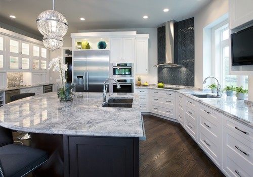 Super White with Black Cabinets 