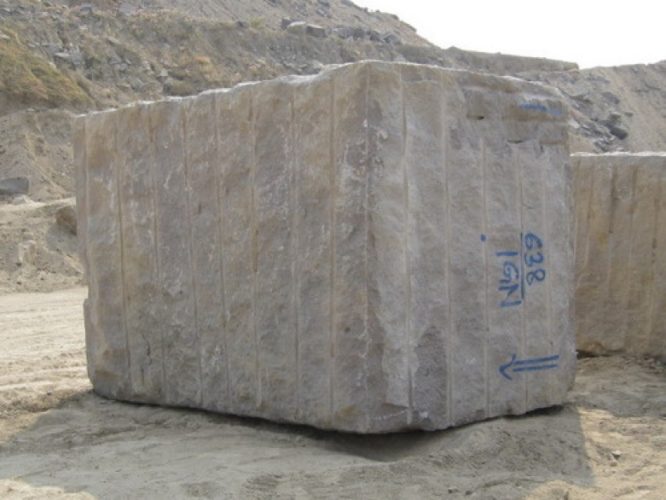 Block of granite extracted from the quarry