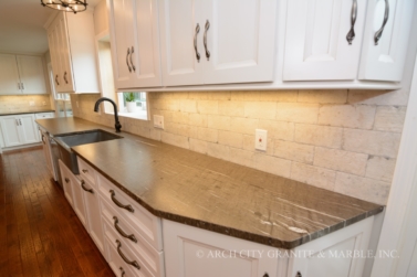 Cygnus Granite Brushed Finish Kitchen Countertops in illinois