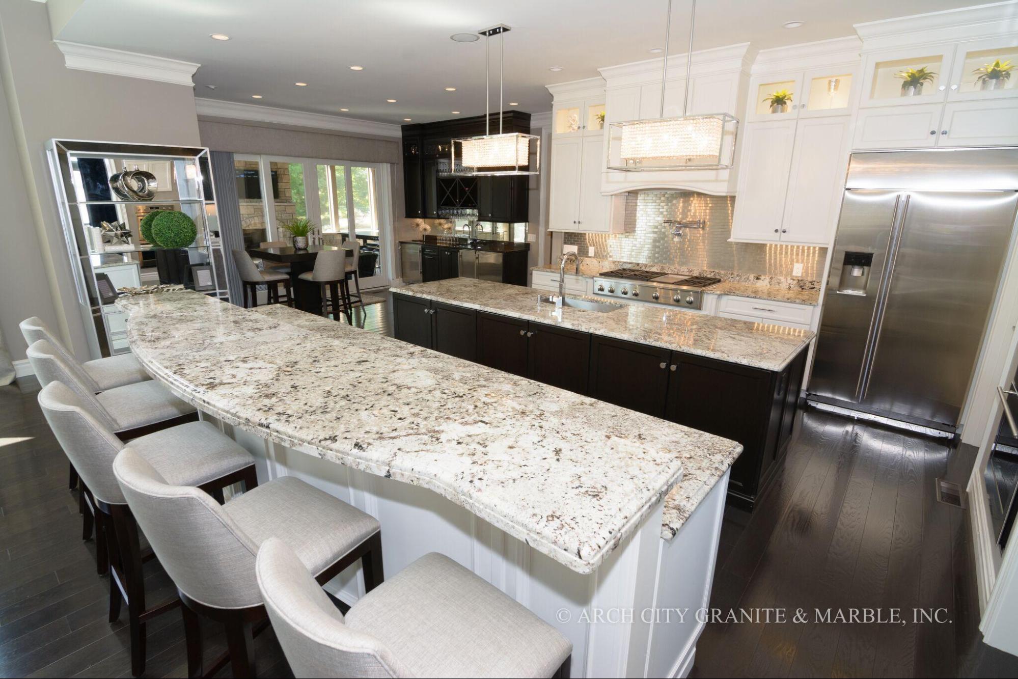 Alaska White Granite - An elegant white granite color for modern kitchen countertops