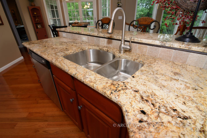 Golden colored granite tops in St. Peters, MO